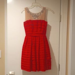 Red bcbg evening dress size xxs